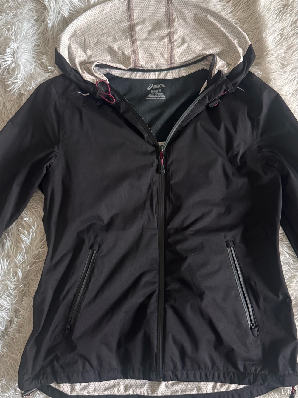 Asics Black Jacket with Light Honeycomb Lining